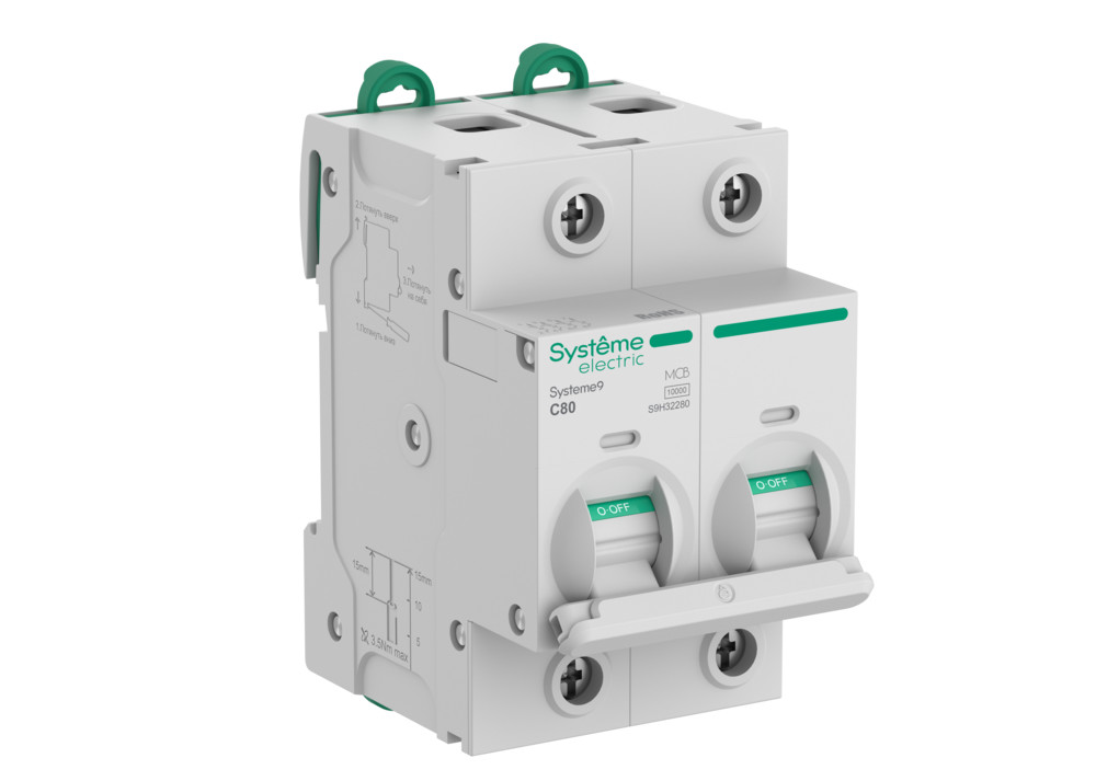 Systeme Electric Systeme9 Автоматический выключатель (АВ) 27мм C 80A 2P 10 kA 400В
