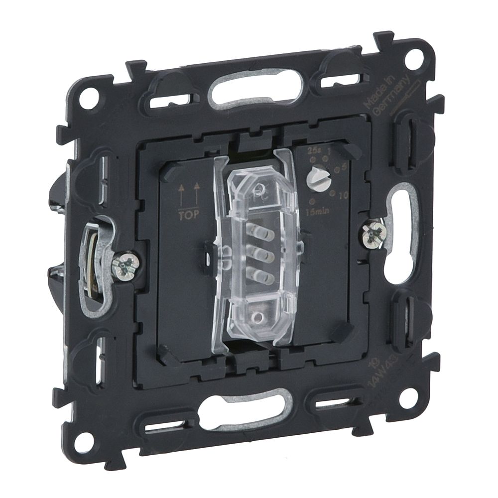 Выключатель 1-кл. СП Valena In'matic 8А IP20 250В 10AX с выдержкой времени с нейтралью 2-канал. освещение 250Вт/вентиляция 250ВА винт. зажимы механизм сер. Leg 752032