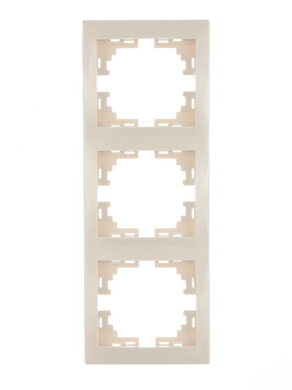 Рамка 3-м Mira вертикал. крем. LEZARD 701-0300-153