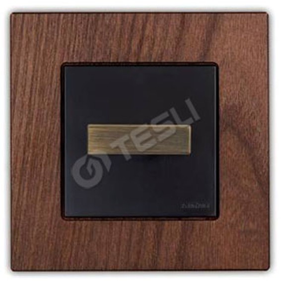 Выключатель поворотный на два направления Fontini F37, золото//коричневый, 37300542