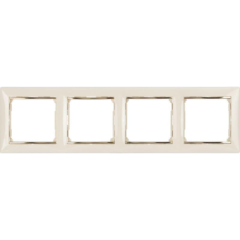 Рамка 4-м Valena горизонт. сл. кость/зол. Leg 774154
