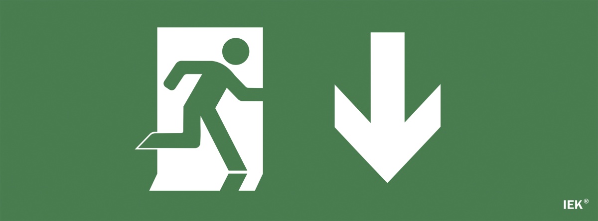 Этикетка самоклеящаяся 350х130мм Фигура/стрелка вниз IEK
