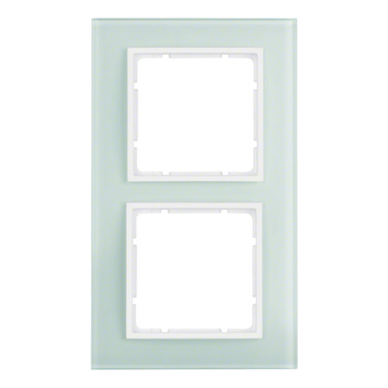 Рамка 2 поста Berker B.7, белое стекло, 10126909