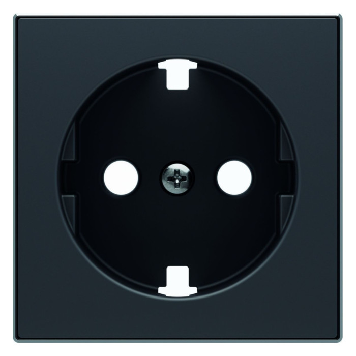 Накладка на розетку ABB SKY, скрытый монтаж, с заземлением, черный бархат, 2CLA858890A1501