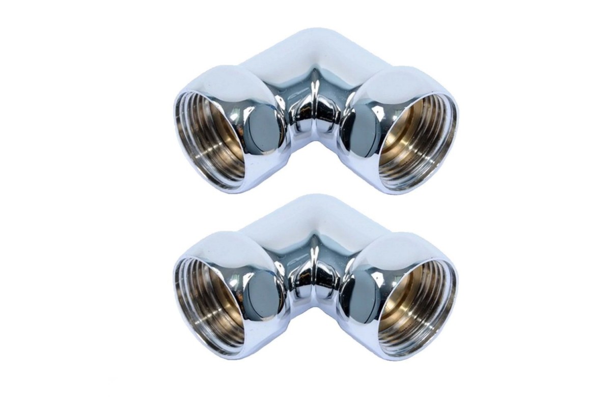 Комплект соединений для полотенцесушителя угловой гайка/гайка 1х3/4 хром