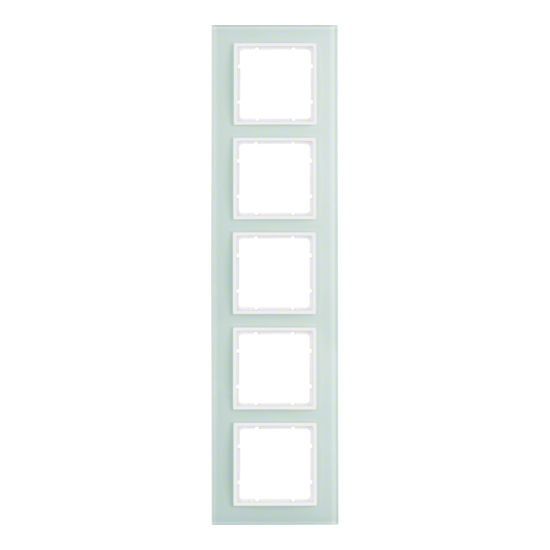 Рамка 5 постов Berker B.7, белое стекло, 10156909