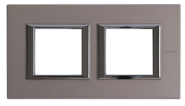 Рамка 2 поста BTicino AXOLUTE, горизонтальная, титан, HA4802M2HNX