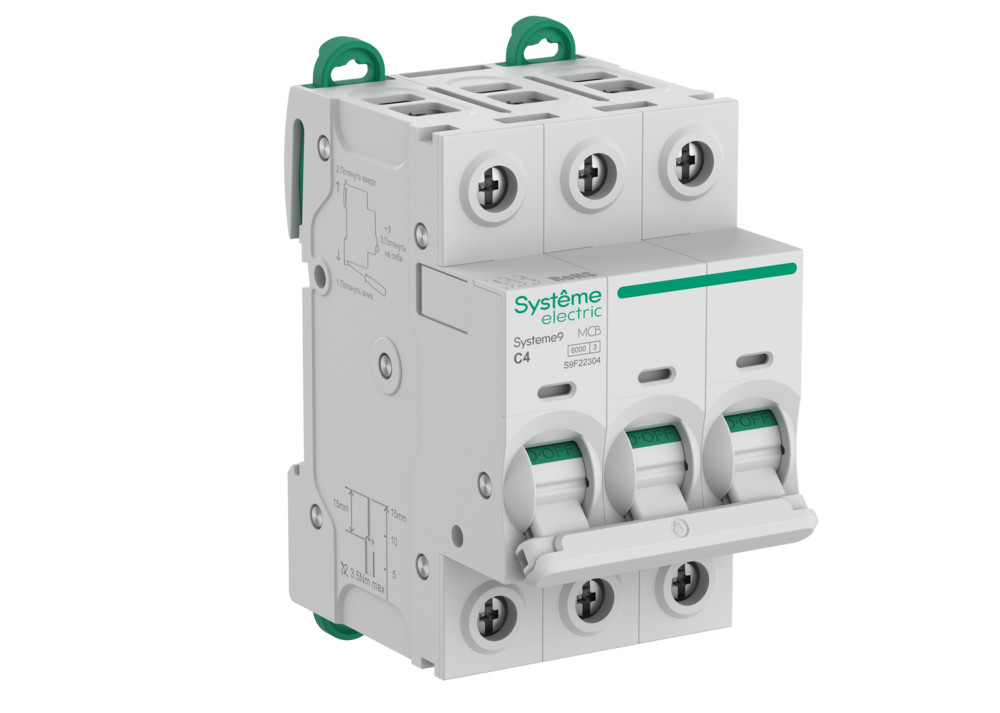 Systeme Electric Systeme9 Автоматический выключатель (АВ) C 4A 3P 6kA 400В
