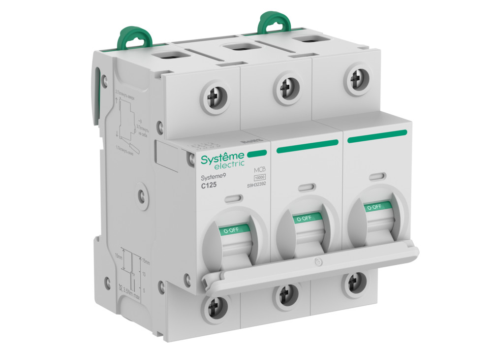 Systeme Electric Systeme9 Автоматический выключатель (АВ) 27мм C 125A 3P 10 kA 400В
