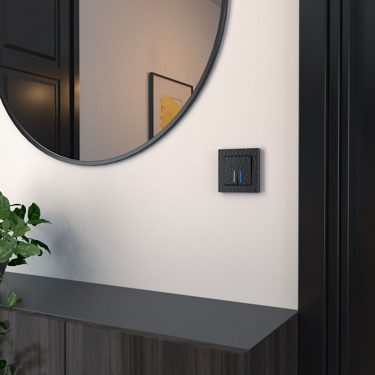 Рамка из поликарбоната на 1 пост Hammer черный W0012408