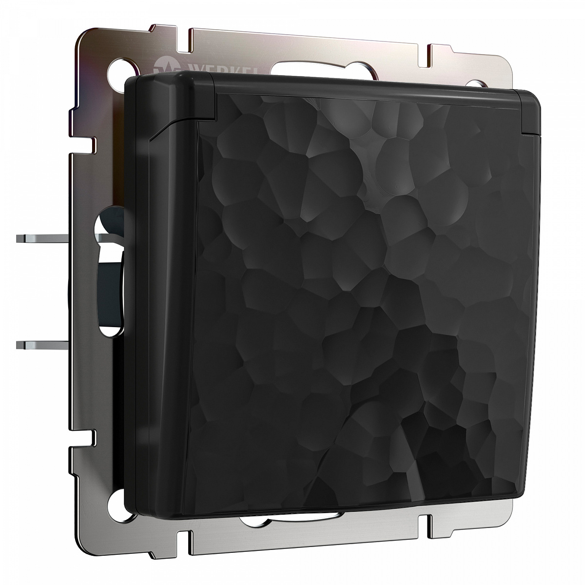 Розетка влагозащ. с зазем. с защит. крышкой и шторками черный W1271208