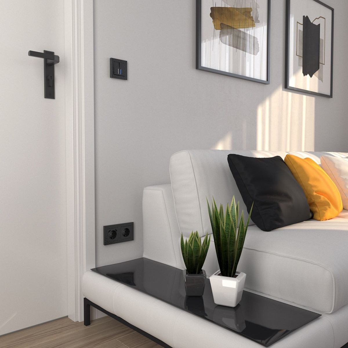 Розетка с заземлением черный W1271008