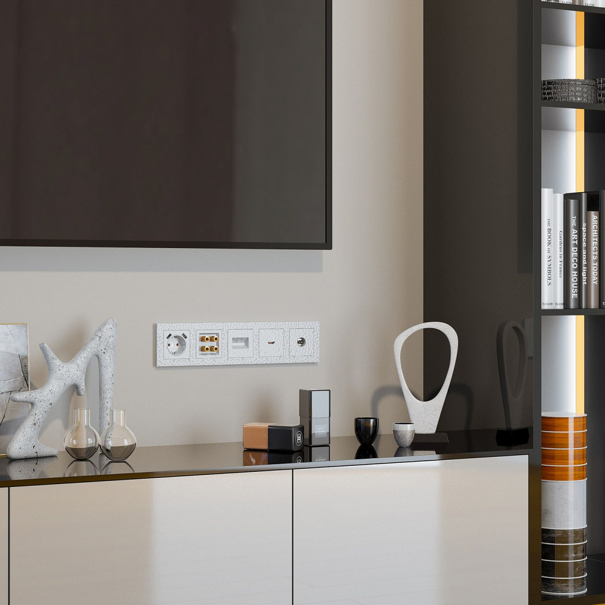 W1279501/ Накладка для розетки USB (hammer белый) W1279501