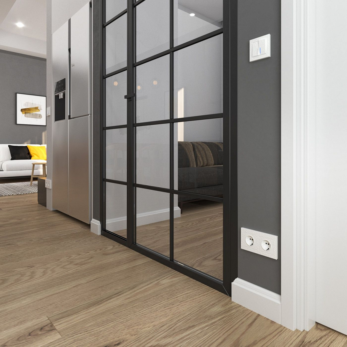 Выключатель двухклавишный с подсветкой белый W1220101