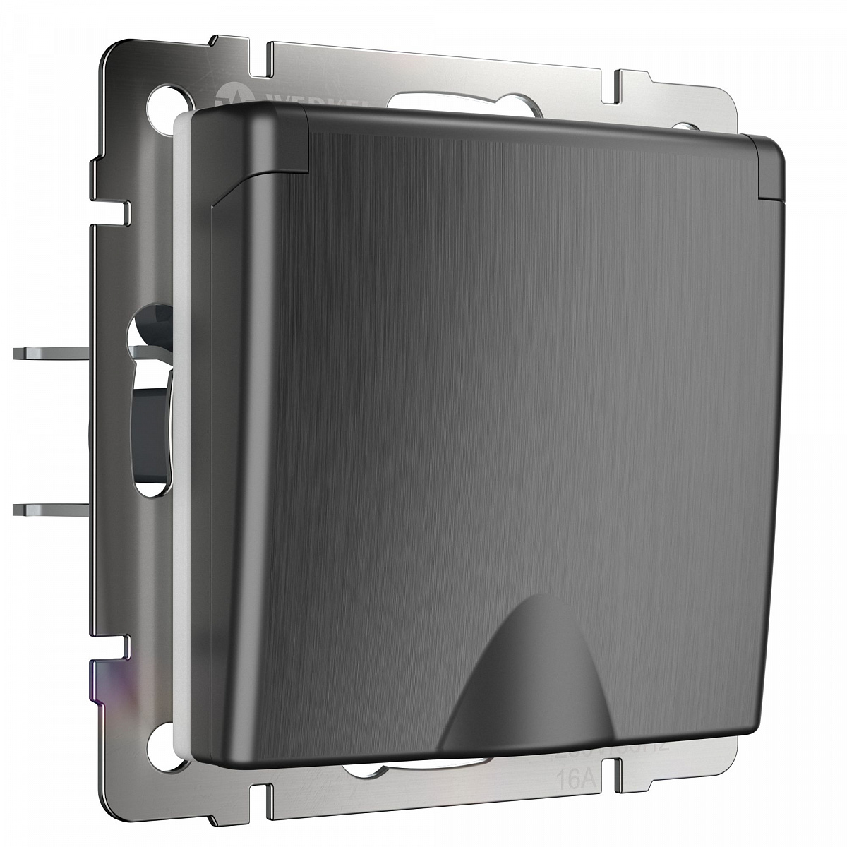 Розетка влагозащ. с зазем. с защит. крышкой и шторками N (графит рифленый) W1171204W1171204