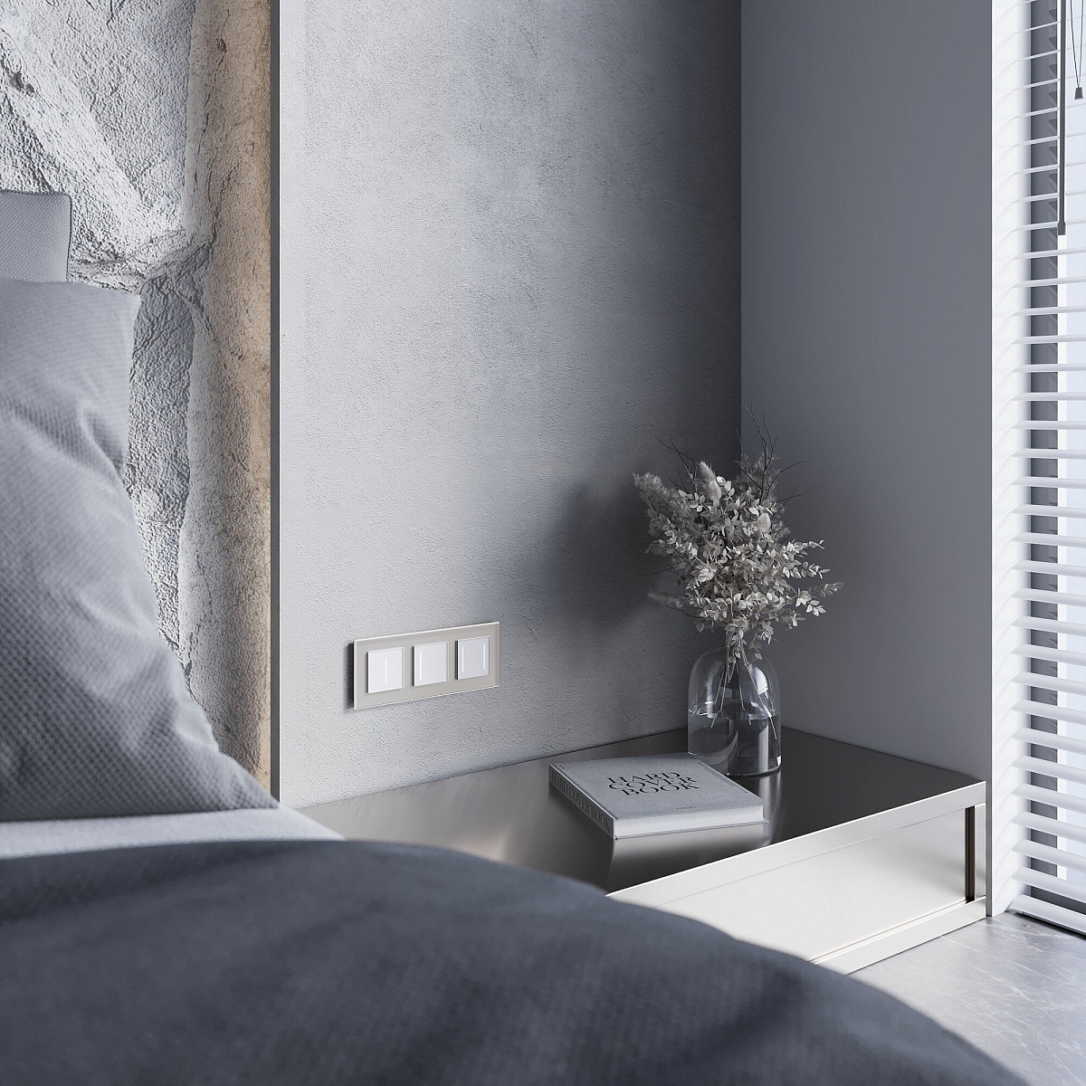 Рамка из стекла на 3 пост Senso дымчатый soft-touch W0033117