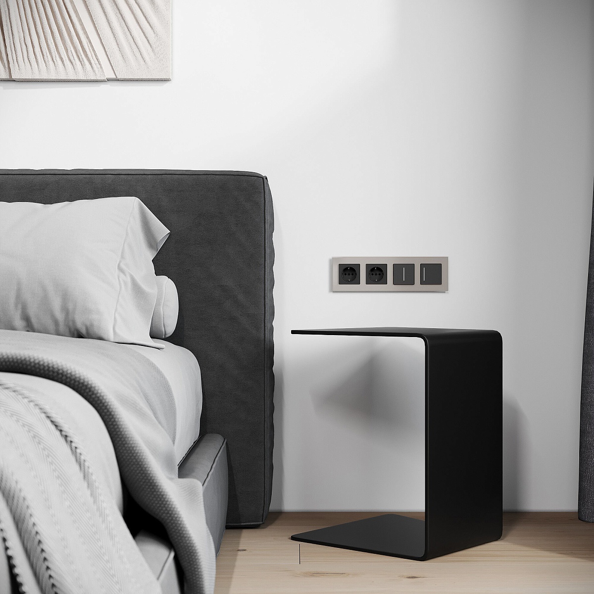 Рамка из стекла на 4 пост Senso дымчатый soft-touch W0043117