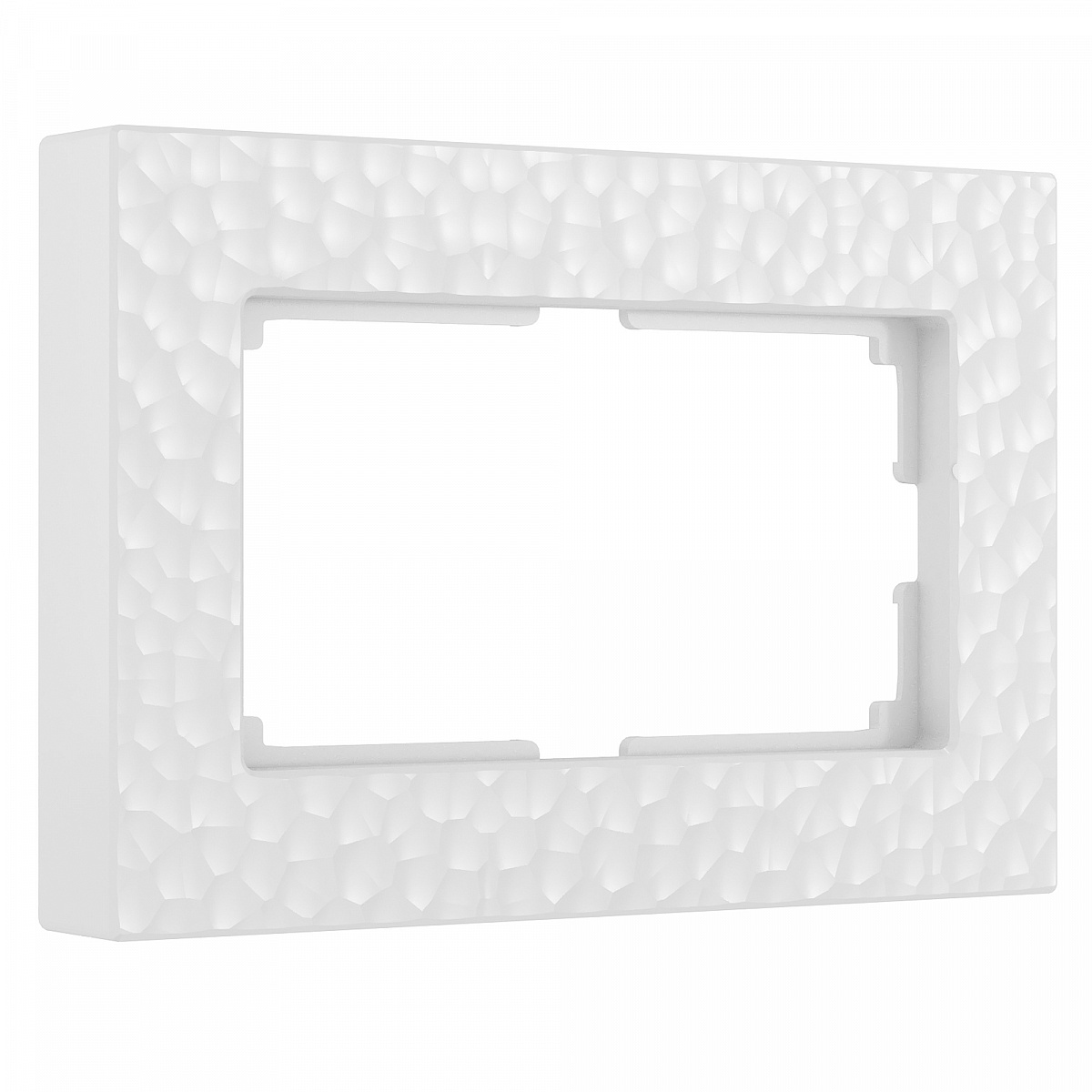 Рамка из поликарбоната для двойной розетки Hammer белый W0082401