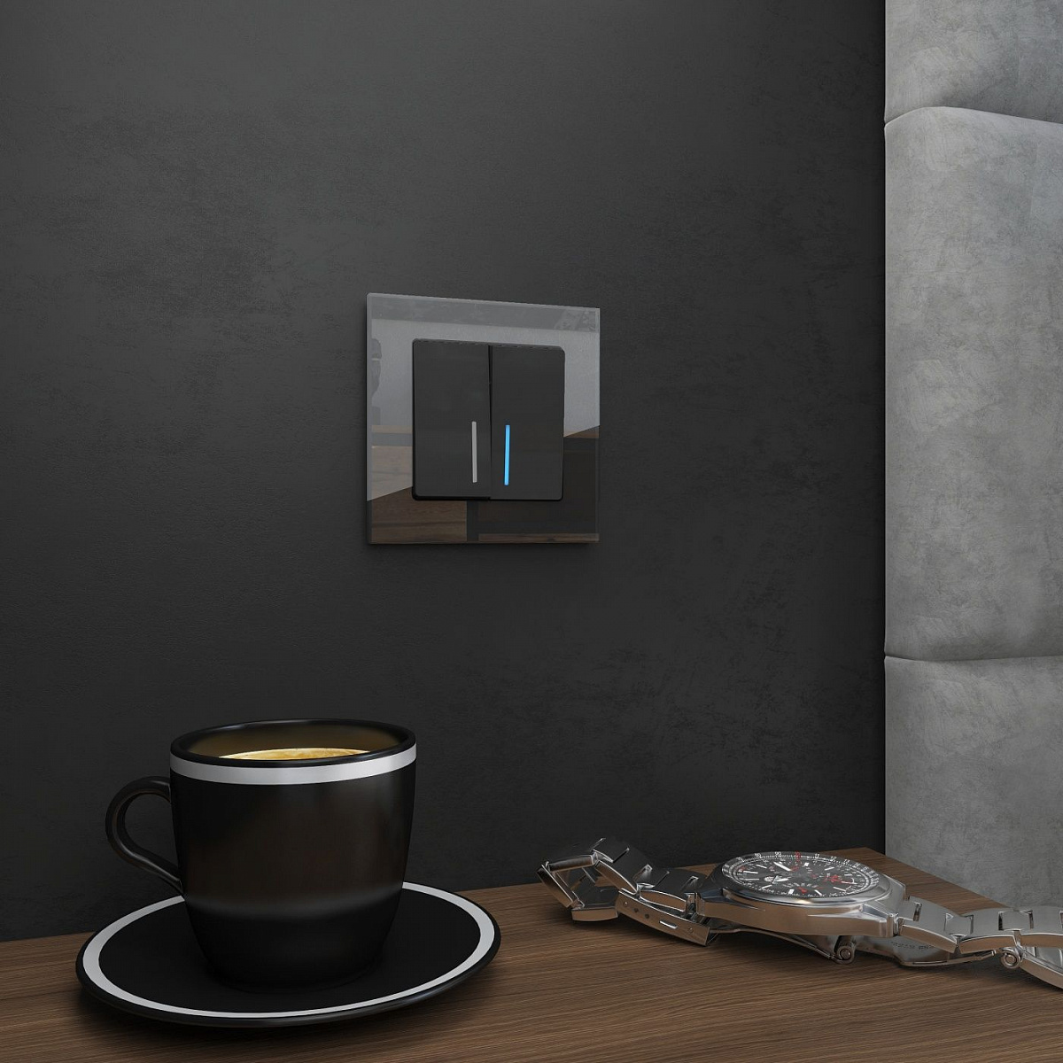 Рамка из стекла на 1 пост Favorit черный W0011108