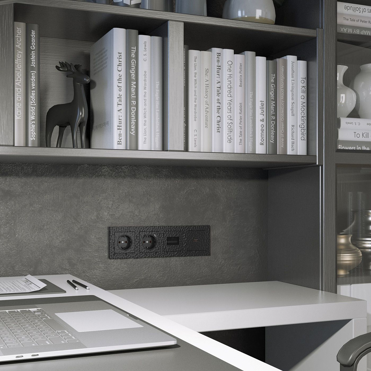 Розетка с заземлением черный W1271008