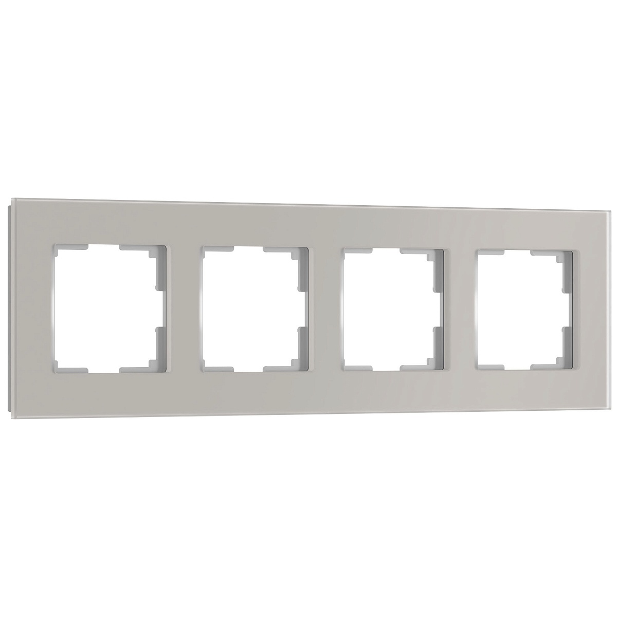 Рамка из стекла на 4 пост Senso дымчатый soft-touch W0043117