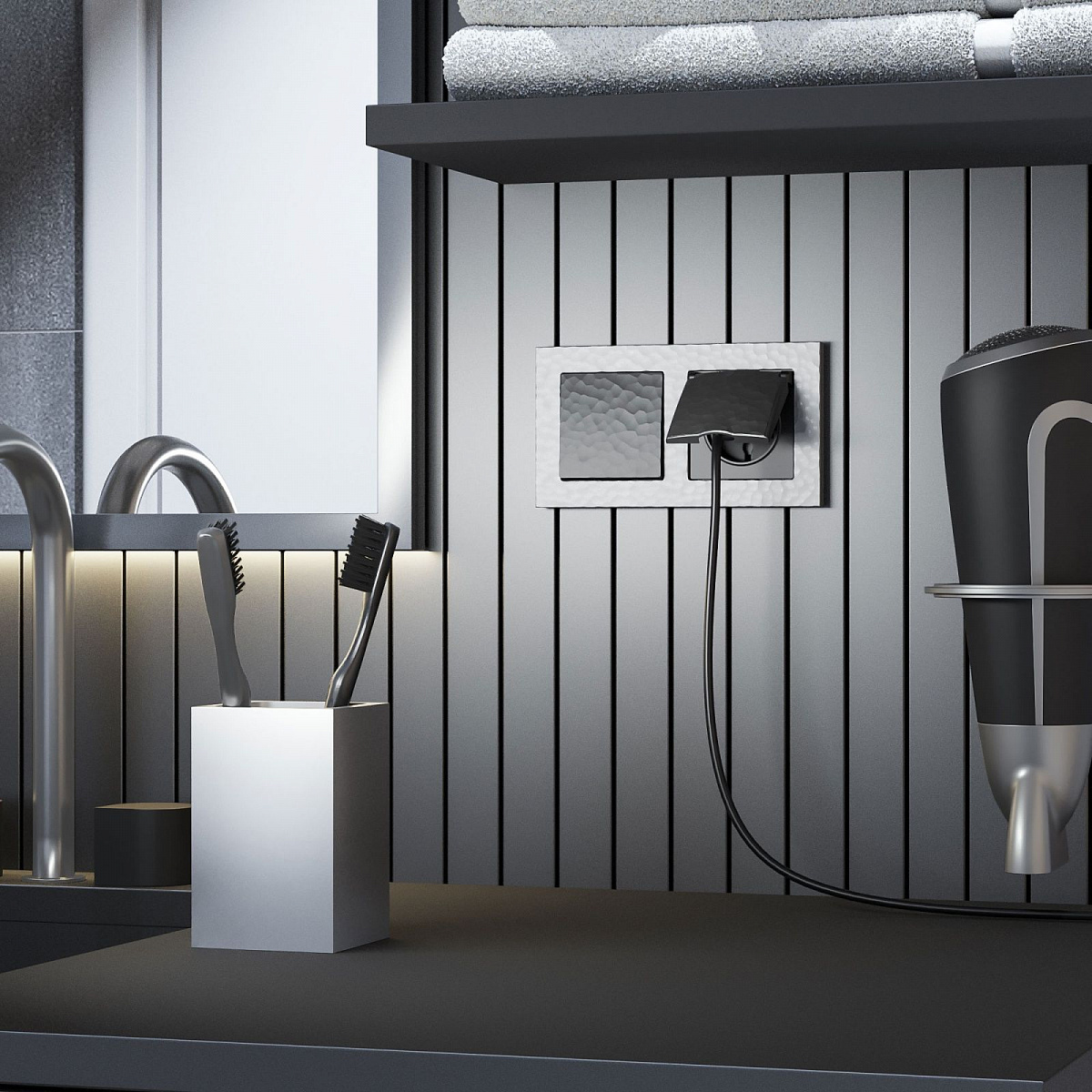 Клавиша для выключателя перекрестного черный W1219008