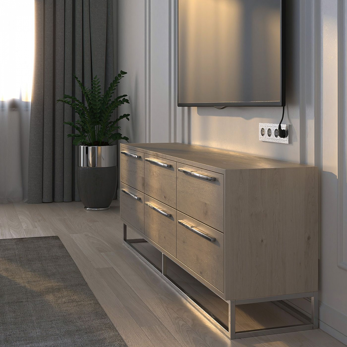 Рамка из поликарбоната на 4 поста Hammer серебряный W0042406