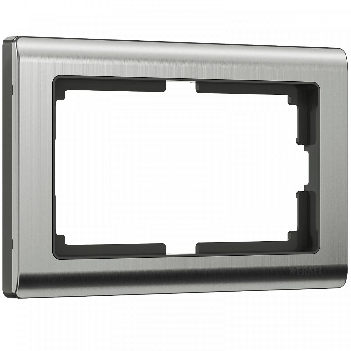 Рамка из металла для двойной розетки Metallic глянцевый никель W0081602