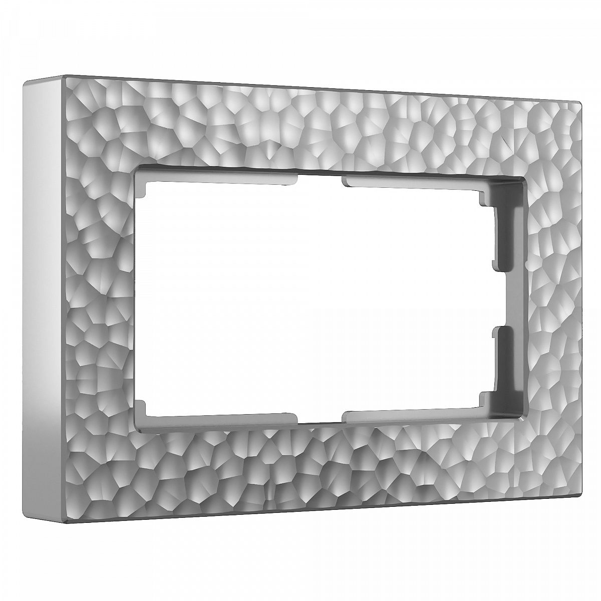 Рамка из поликарбоната для двойной розетки Hammer серебряный W0082406